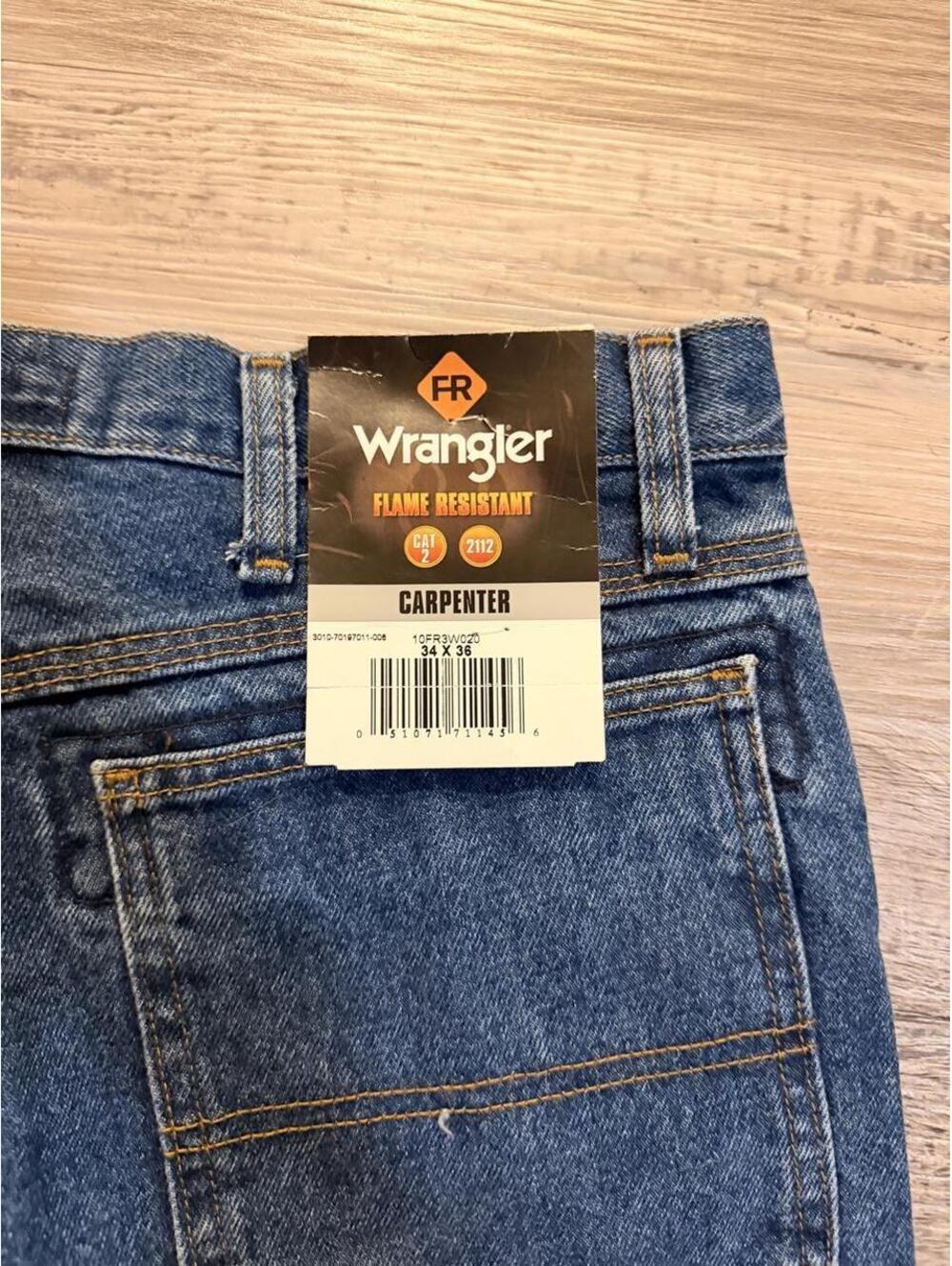 Wrangler Flame Resistant Carpenter Jeans Blue Size 34x36
